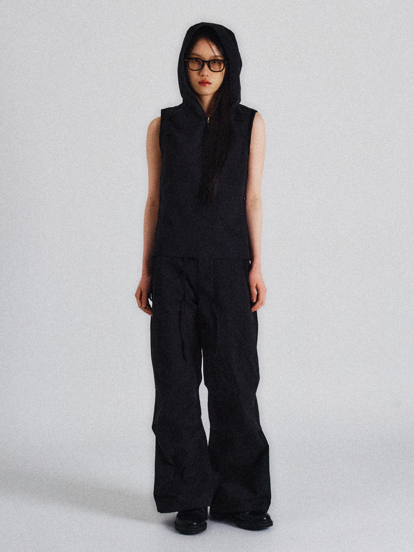 RIB ANORAK VEST (BLACK)