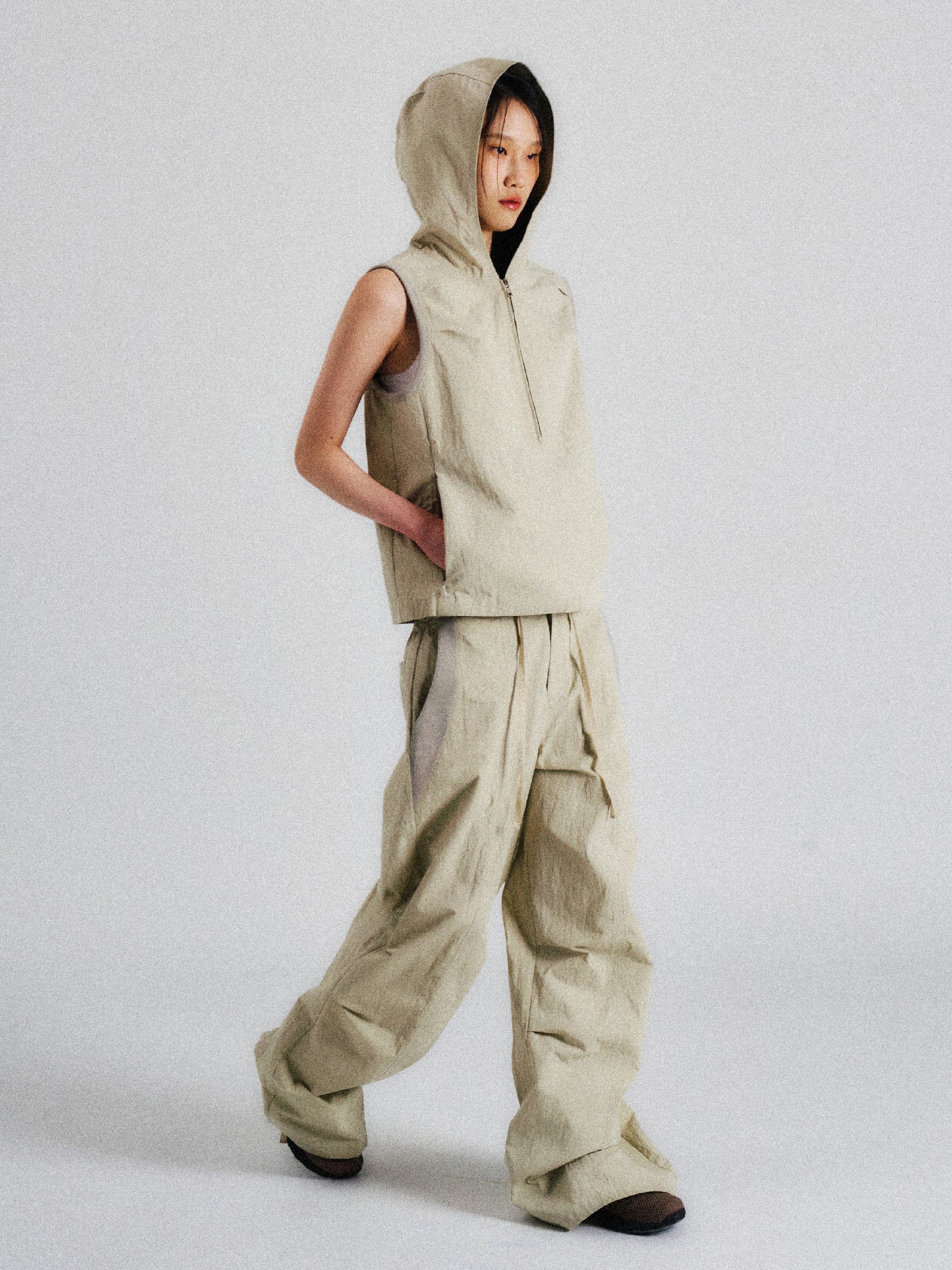 RIB ANORAK VEST (IVORY)