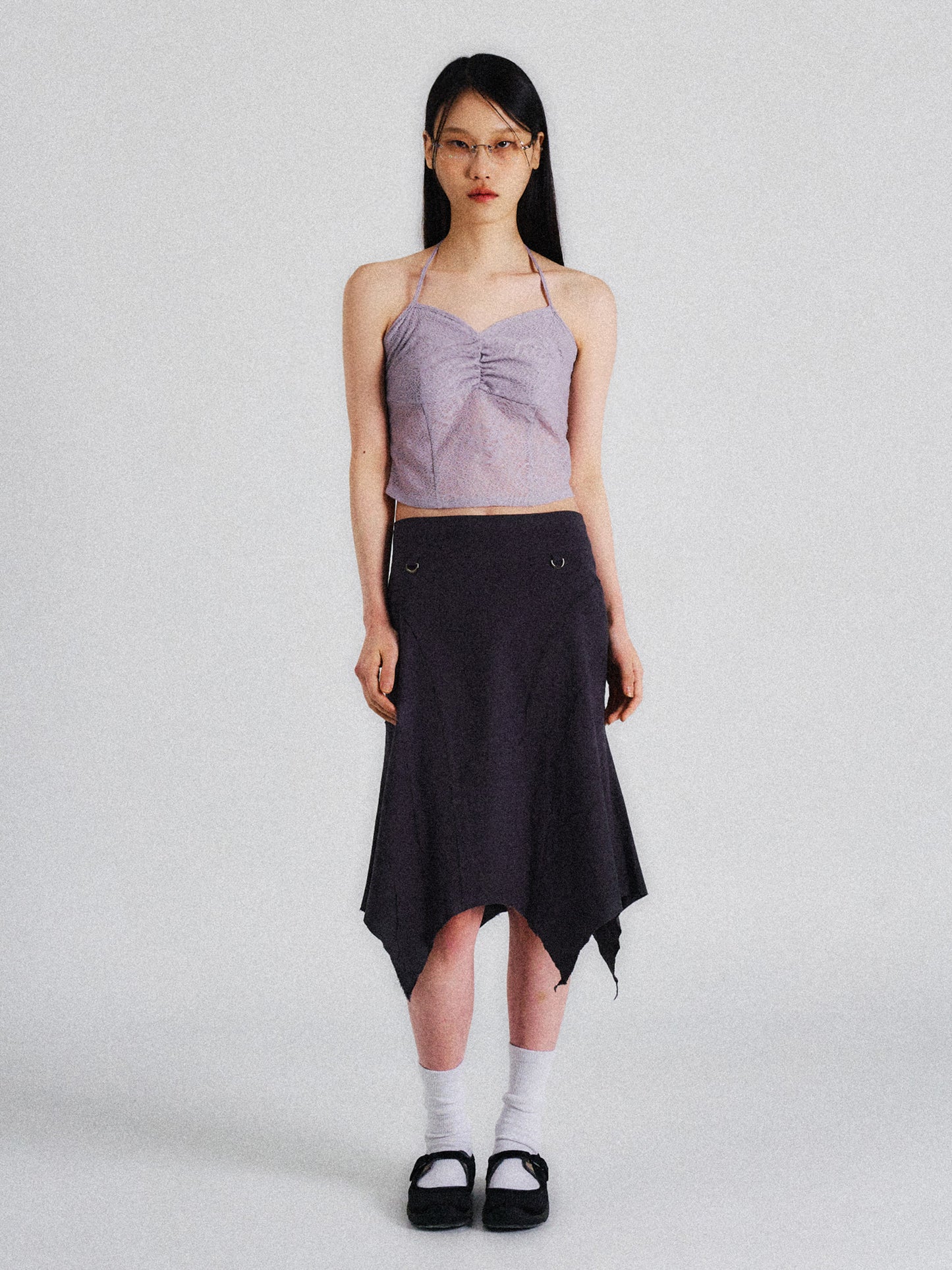 SWIRL STRING SLEEVELESS (GREY)