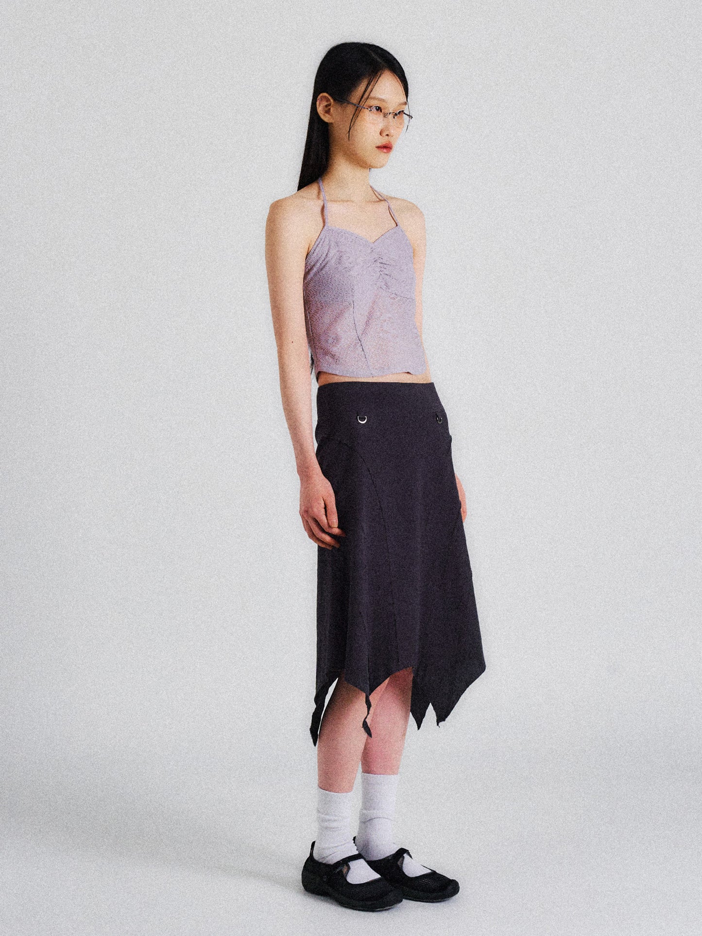 SWIRL STRING SLEEVELESS (GREY)