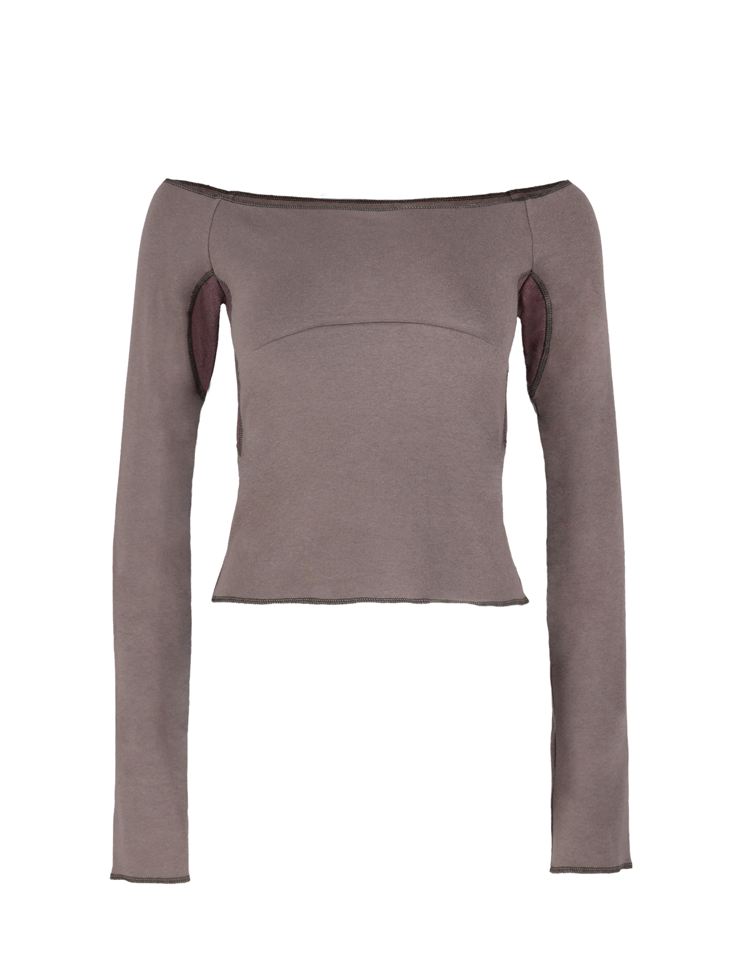 GUSSET OFF-SHOULDER TOP (MAUVE)