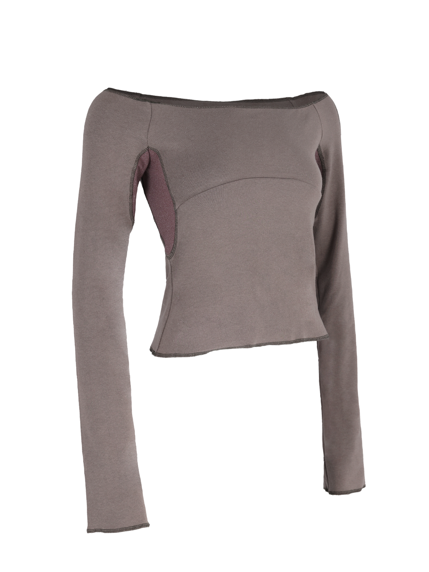 GUSSET OFF-SHOULDER TOP (MAUVE)