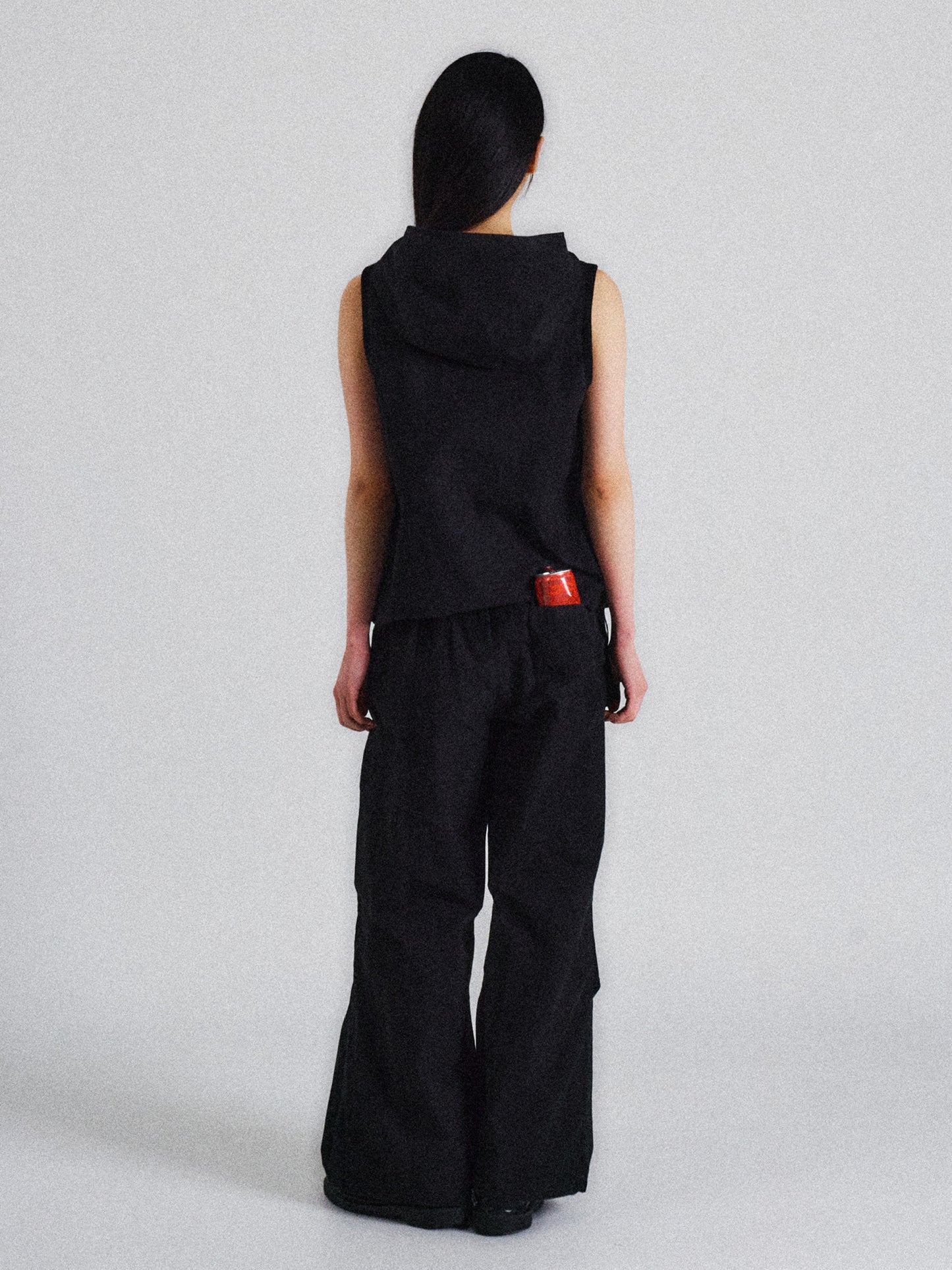 RIB PARACHUTE PANTS (BLACK)