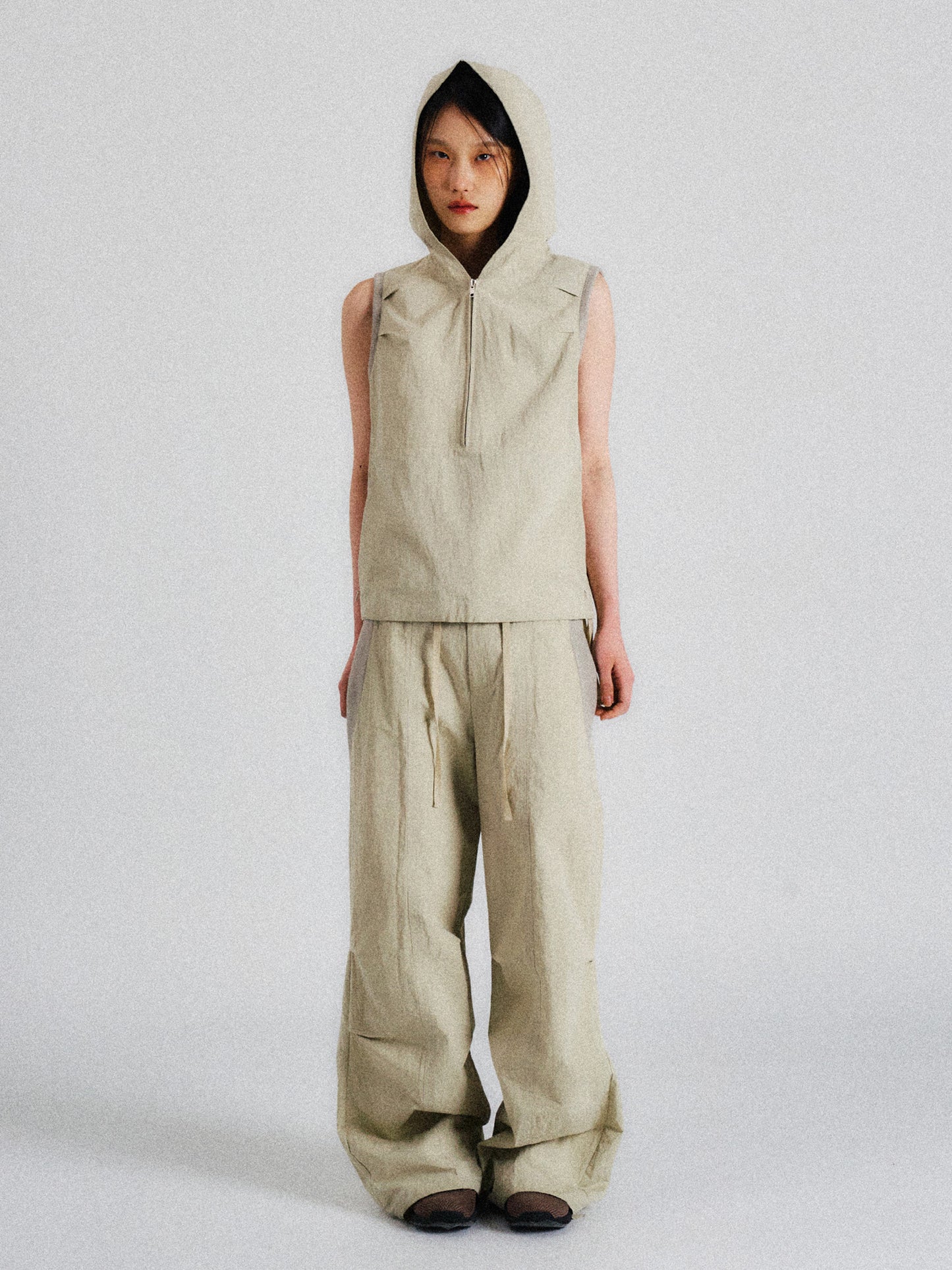 RIB PARACHUTE PANTS (IVORY)