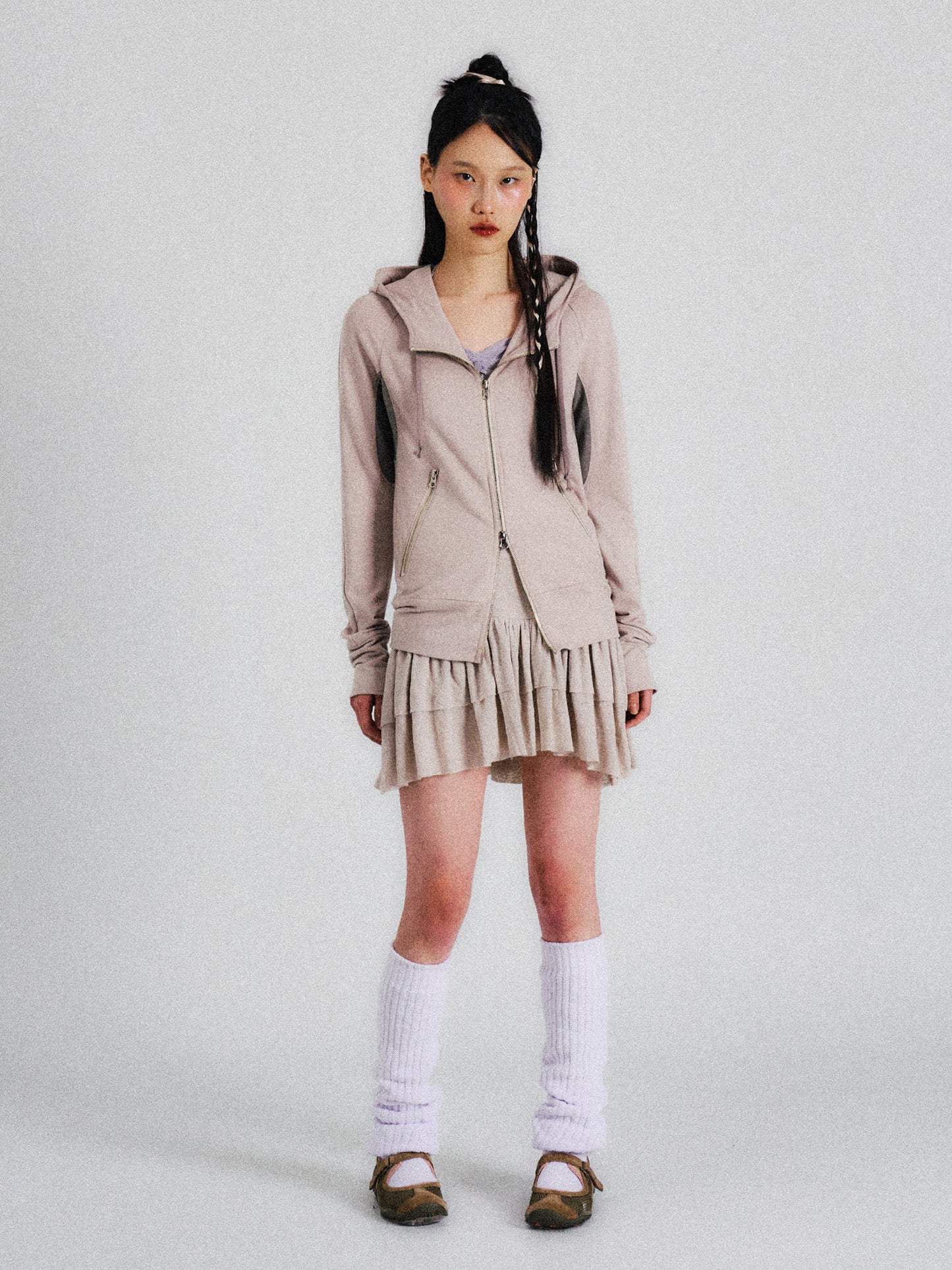 00 SHELL ZIP HOODIE (LIGHT GREY)