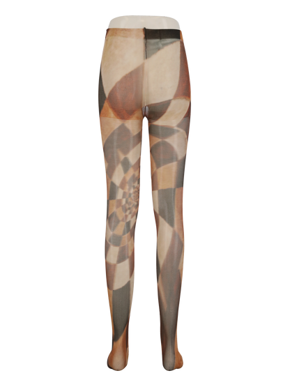 SWIRL CHECK TIGHTS